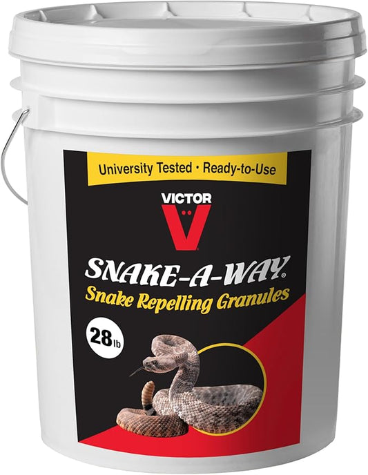 Victor VP362 Snake-A-Way Outdoor Snake Repellent for Yard, Repelling Granules for Poisonous and Non-Poisonous Snakes - 28 LBs