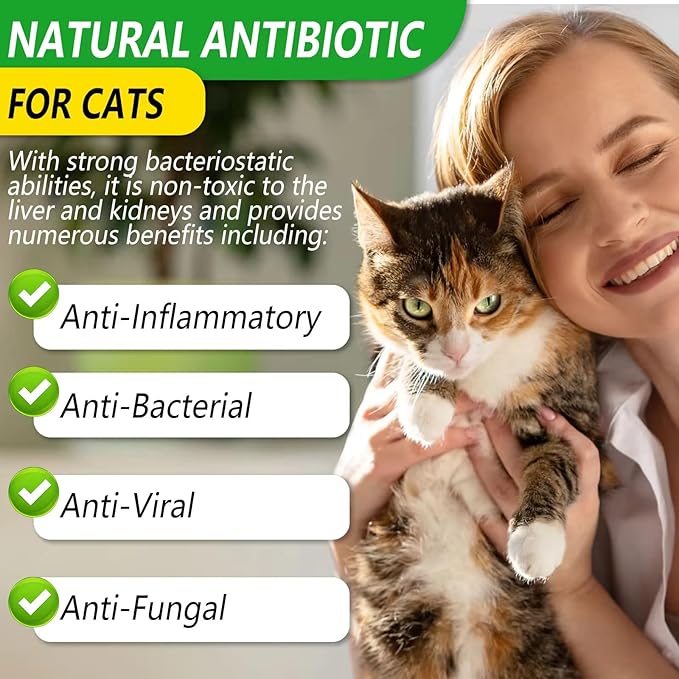 Natural Antibiotics for Cats- Pet Antibiotic - Cat Healing Aid and Skin Repair for Wounds, Sores, and Abrasions, Provides Itch Relief for Irritated Skin