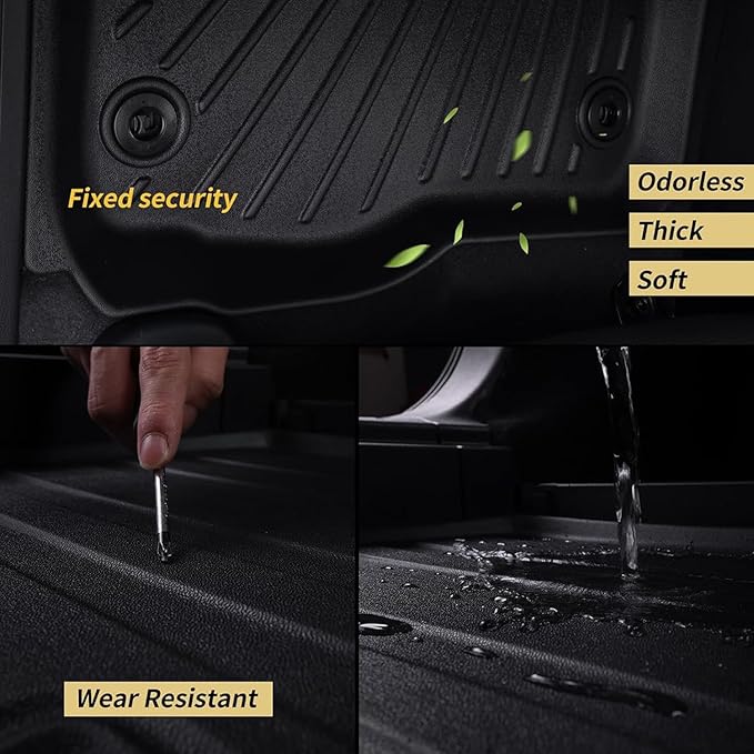 All Weather Floor Mats for Honda Pilot 2009 2010 2011 2012 2013 2014 2015 TPE Rubber Liners Pilot Odorless Anti-Slip 1st & 2nd & 3rd Row Floor Liners - 2nd & 3rd Row Backrest Mats & Cargo Mat Full Set