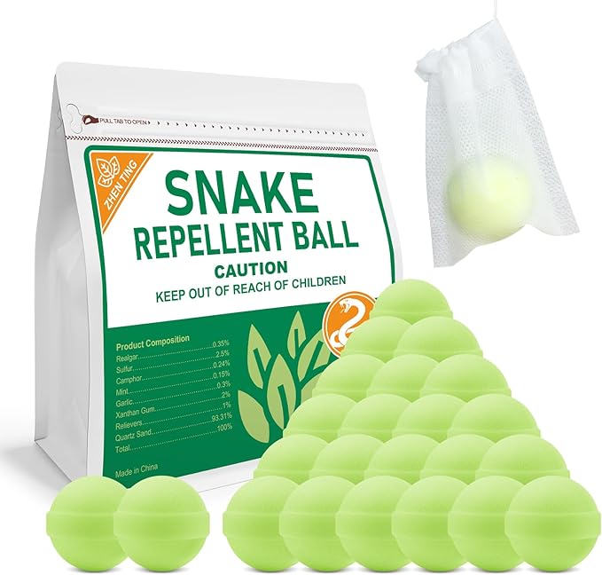 24 Pack Snake Repellent for Yard Powerful, Snake Away Repellent for Outdoors, Moth Balls for Snakes, Pet Safe Snake be Gone for Lawn Garden