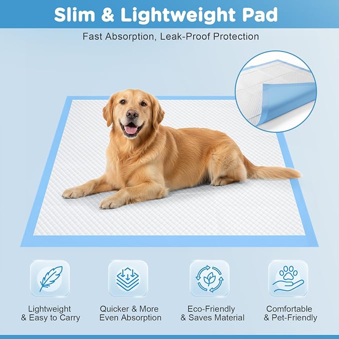 Upgraded 4XL 36"x36" 6 Layers Dog Pee Pads, Ultra Absorbent Pee Pads, Absorb up to 12 Cups, Leak-Proof & Quick Dry Puppy Pads for Puppy,Surgery, Older,Cats, Rabbits,30 Counts