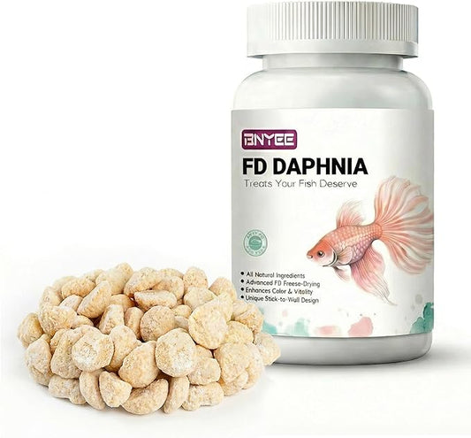 Daphnia All Natural Tropical Fish Food for Small to Medium Sized Saltwater & Freshwater Fish - Betta Guppy Discus Cichlids Discus Goldfish Angel Fish