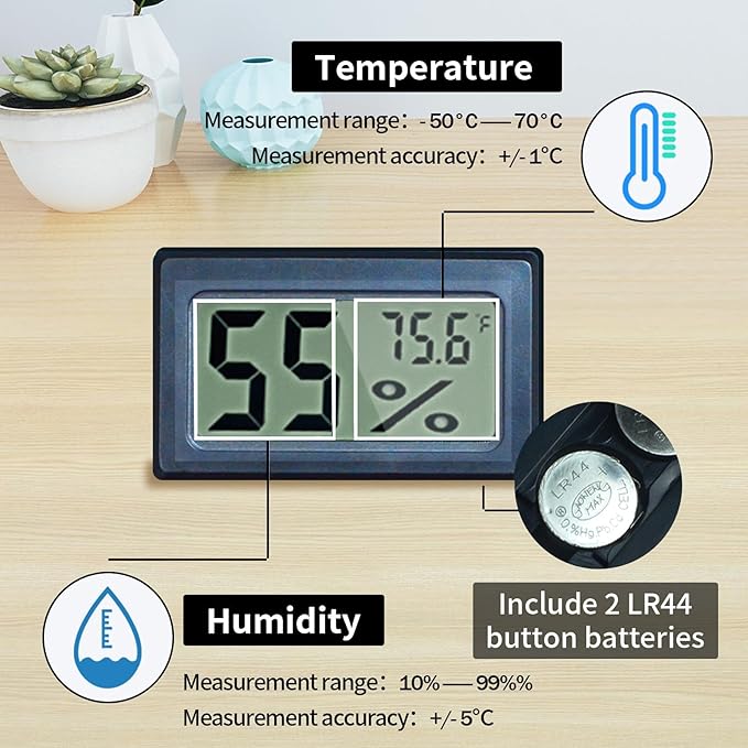 Acrylic Reptile Breeding Box Terrarium Cage Tank, 15.7"x9.9"x7.1", with Temperature Hygrometer, for Small Reptiles, Snakes, Insects, Home Office
