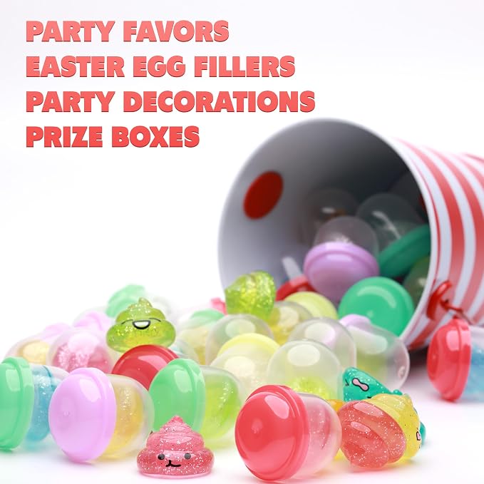 Unicorn Poop Mini Toys in Capsules - 250 Pcs of 1.1 Inch Acorn Capsule and Unicorn Toy Poop for Kids - Plastic Capsules for Toys Bulk - Vending Machine Refill