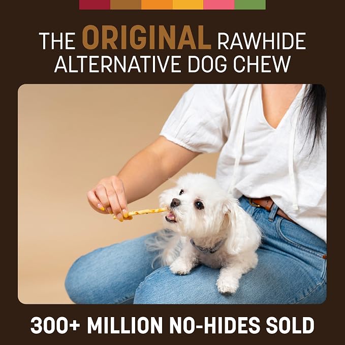 Earth Animal No Hide Stix - Rawhide Free Dog Chews Sticks 40 Count Venison | Small Sticks Venison Flavored Natural Rawhide Free Long Lasting Dog Chews - Pet Treats for Small Dogs and Cats