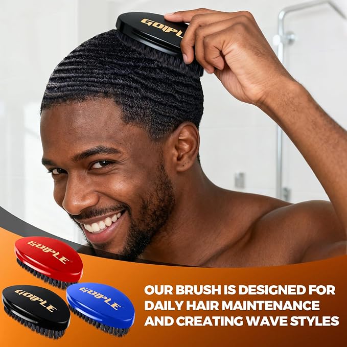 360 Wave Kit for Men Grooming Kit for 360 Waves - 3 Wave Brushes, Soft, Medium & Hard - Satin Durag, Hand Mirror, Hair Comb, Hair Brush Cleaner, Wave Pomade & Shampoo & Rosemary Oil - Best Gift Set