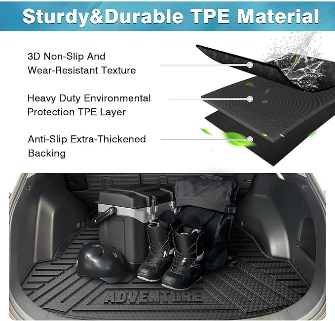 Mixsuper Cargo Liner for Toyota RAV4 2019-2025 Cargo Mat Backrest Mat for RAV4 All Weather Trunk Mat Backrest Mat TPE Back Seat Cover Protector for RAV4 Accessories
