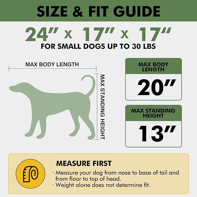 Veraste 24" Soft Collapsible Travel Dog Crate for Small Medium Pets,Green | 4-Door Foldable Travel Crate,breathable mesh, foldable with storage bag