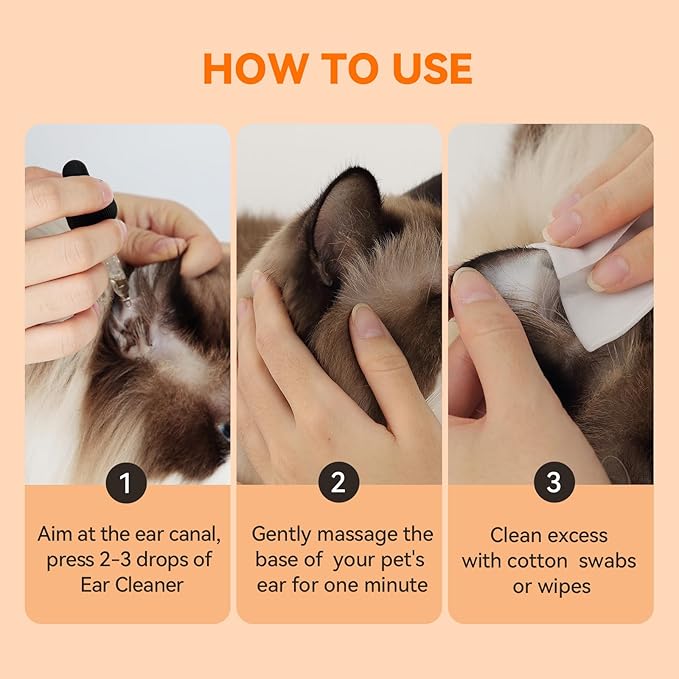 PUAINTA Dog Ear Cleaner, Natural Dog Ear Drops and Infection Treatment, Quantum Silver Dog Ear Cleaning Solution for Itching, Irritation & Wax Build-Up,1oz