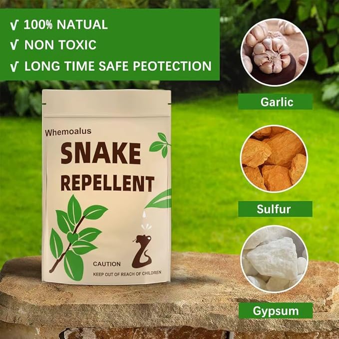 AJOQFKTD Snake Repellent for Yard Powerful, Snake Away Repellent for Outdoors Pet Safe, Backyard Snakes Deterrent, Copperhead Snake Repeller, Effective Rattlesnake Repellant 8P