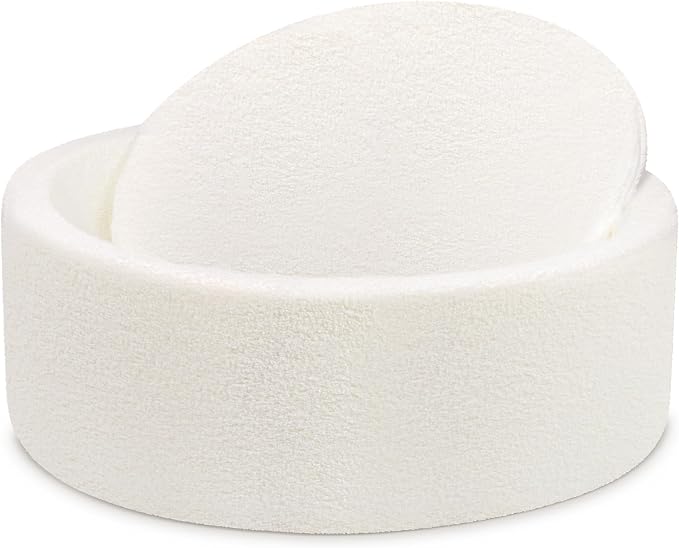 Imitation Teddy Foam Ball Pits 35.4"x 11.8" Soft Round Playpen for Toddlers Pets with Soft Memory Sponge for Babies Indoor and Outdoor Game White(Balls not Included)