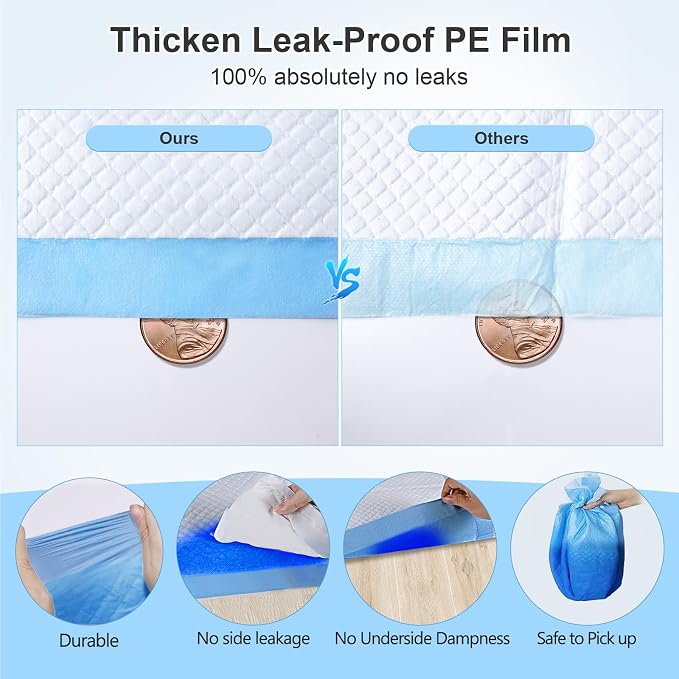 4XL Dog Pee Pads 36"x36", 6 Layer Absorbent Puppy Pads, 100 Count | 36"x36" extra-large pads with 1200ml capacity, quick-dry surface and leak protection for Old, Surgery,Large Dogs