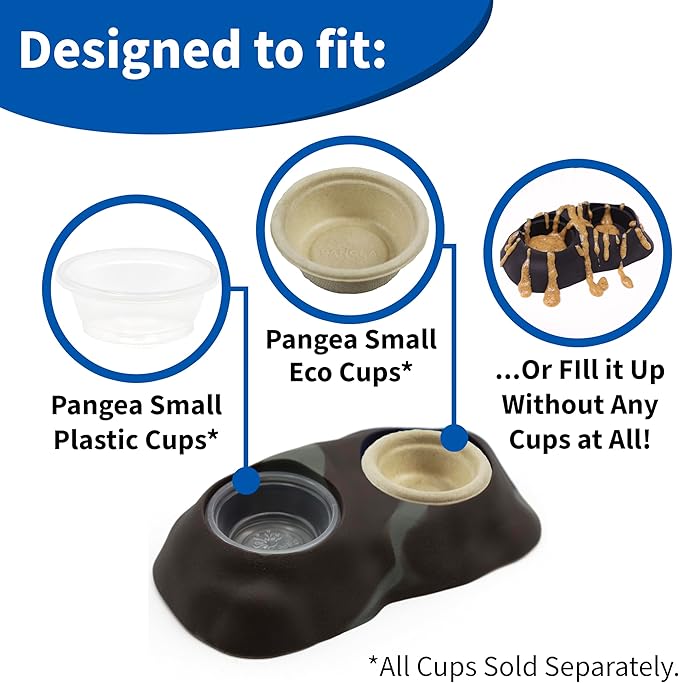 Pangea Ultimate Eco Dish, Crested Gecko Food and Water Bowl for Terrestrial Lizards, Durable Silicone Feeding Accessory for Reptile Terrariums 3.125in x 5.5in (Desert Marble)