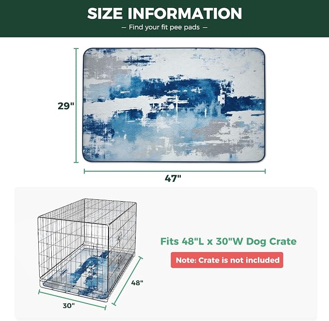 FXW Washable Pee Pads for Dogs, Super Absorbent, 29" x 47", 2 Packs | Machine washable, Non-slip backing