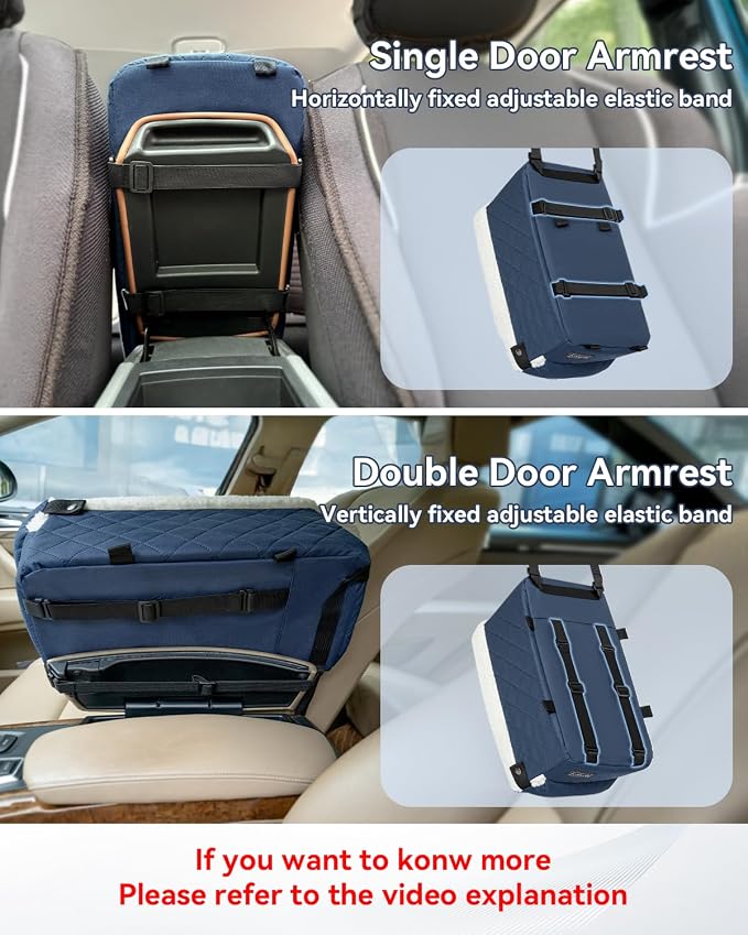 PETSFIT Puppy Car Seat with Washable Cushion, Soft Pillow, Safety Leash | Dual Seat-rail Hooks with Adjustable Straps Help Reduce Shifting, Dog Console Car Seats for Small Dogs Under 8 lbs,Blue