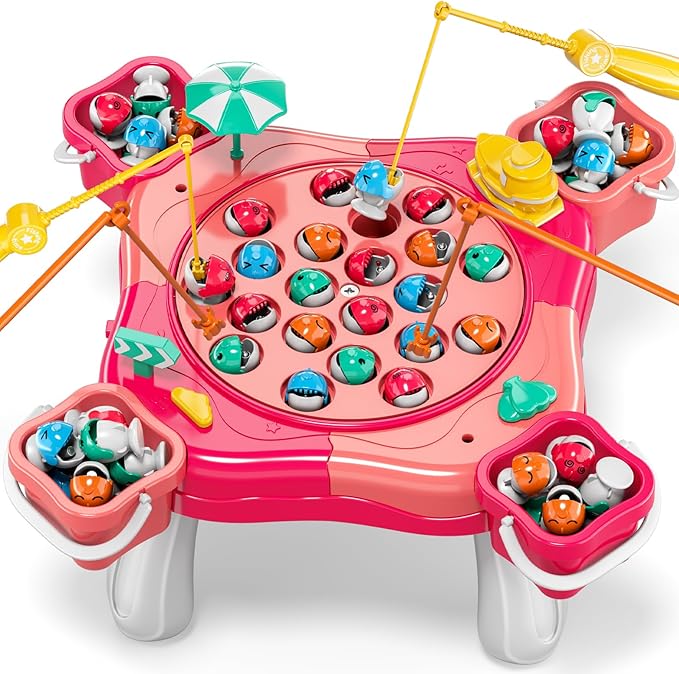 WATUDOU Magnetic Fishing Game for Kids Toddlers 3-5, 70 pcs Fishing Toys for Kids Toddlers 3-5, Table Toys Board Game Birthday Gifts for 3 4 5 6 7 8 Years Old Kid Toddler