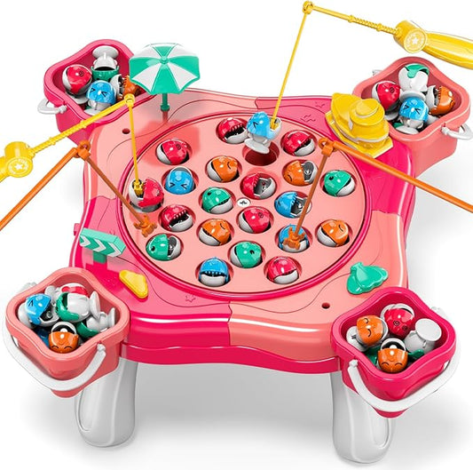 WATUDOU Magnetic Fishing Game for Kids Toddlers 3-5, 70 pcs Fishing Toys for Kids Toddlers 3-5, Table Toys Board Game Birthday Gifts for 3 4 5 6 7 8 Years Old Kid Toddler