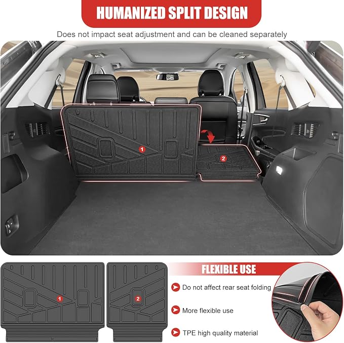 Seat Back Cover Fit for 2015-2024 Ford Edge 5 Seats Accessories, Cargo Mat Cargo Liner All Weather Seat Back Protector Replacement for 2024 Ford Edge(Seat Back Cover)