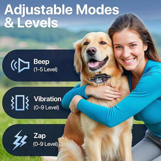 PRTRFLC GPS Wireless Dog Collar Fence System,Invisible Electric Fence for Dogs,Adjustable Range 49-6561ft,3 Training Mode