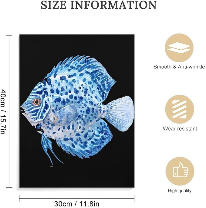 Discus Fish Wall Art Canvas Artwork Vintage Hanging Pictures Painting Poster for Home Decor