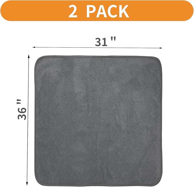 LOOBANI Washable Pee Pads for Dogs, 2 Pack Fast Absorbent Dog Mats,31"x36" | Leak-Proof and Non-Slip Reusable Puppy Pads, Machine Washable, Whelping Pads for Crate, Playpen, Incontinence, Housebreaking