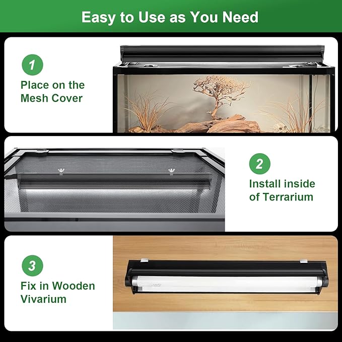 Leoterra T5 8W 10.0 UVB Reptile Light Fixture and Bulb Kit, High Output UVB/UVA Lighting System Linkable Design,Multiple Mounting Options for Bearded Dragons, Tortoises, Uromastyx - Plug and Play
