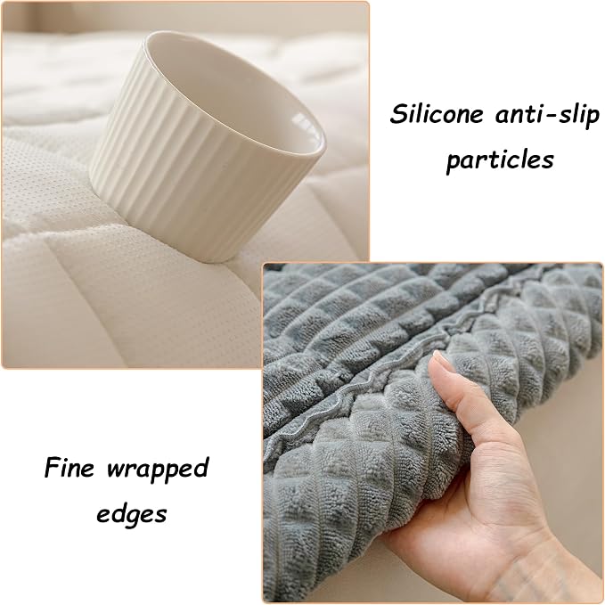 Washable Large Dog Bed for Cars, Dog Car Seat Cover for Backseat, Anti-Slip Pet Sleeping Mat, Car Seat Protector, Travel Pet Pad for Trucks and SUV (Gray, 24.8" x 54")