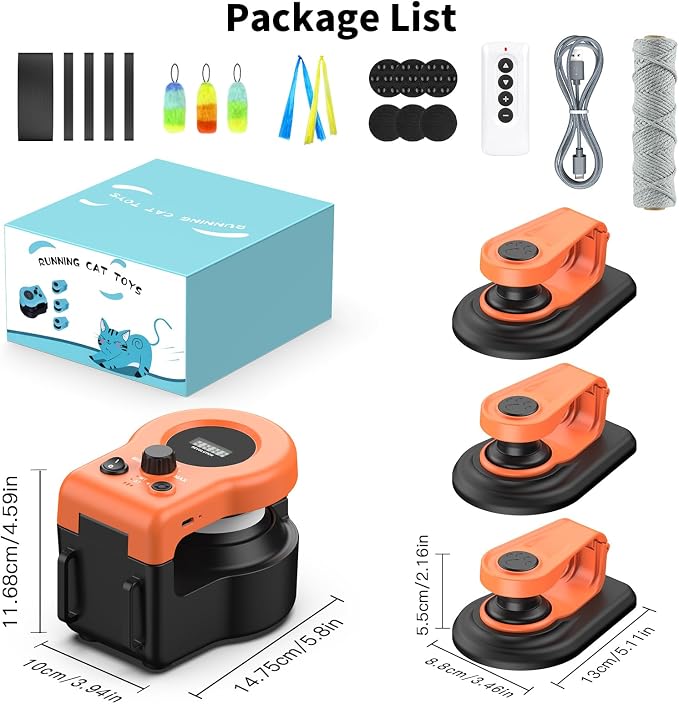 AsFrost Interactive Cat Toy for Indoor Cats Chase/Run/Hunt/Exercise-Orange | Self Play/Remote Control Funny Cat Toy, Gifts for Cat Lovers, Kitty's Weight Loss and Health