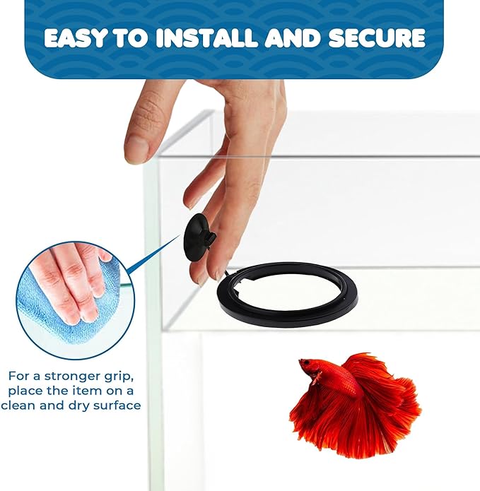 SunGrow Betta Feeding Ring, Prevent Water Turbulence from Washing Food into Filter, Practical Round Floating Food, Suitable for Guppy, Goldfish and Other Small Fish (1 Pc)