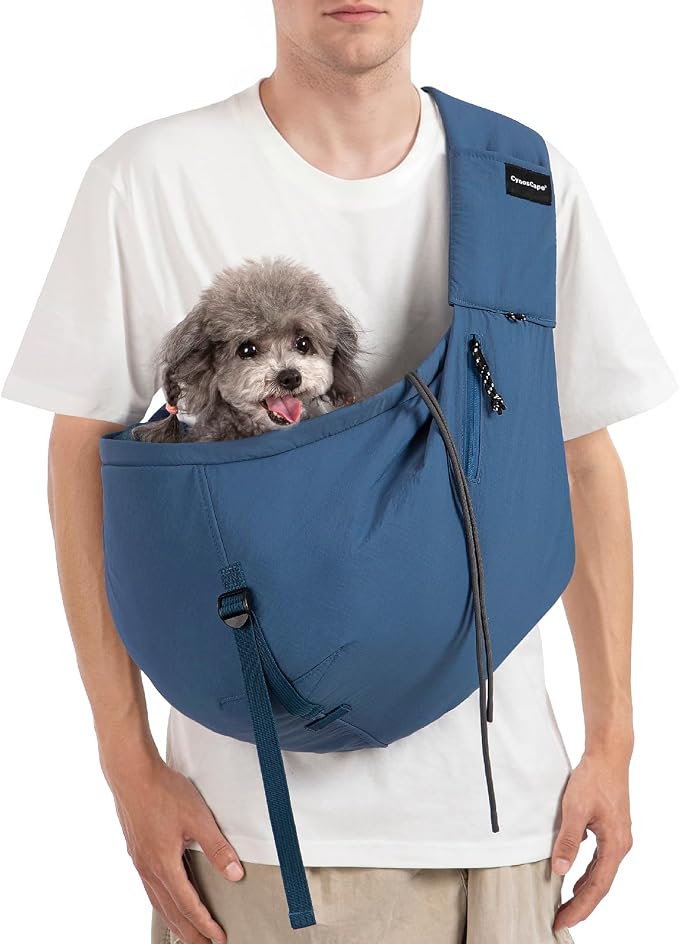 Dog Sling Carrier for Small Dogs & Cats,Pet Carrier Sling Bag with Adjustable Straps,Comfortable & Secure Travel Crossbody Bag for Puppies Up to 19lb,Airline Approved pet Carrier (Royal Blue)