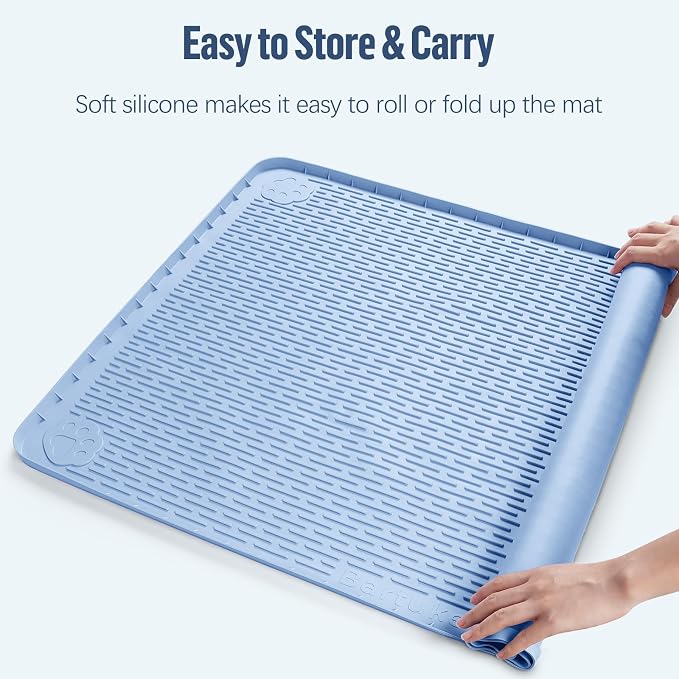 Pee Pad Holder for Dogs 34''x22'' Silicone Puppy Pee Pad Tray, Blue | Extra Large Dog Potty Tray Leak-Proof, High Edge, No Spill Training Pads for Floor Protection, No Pee Pads