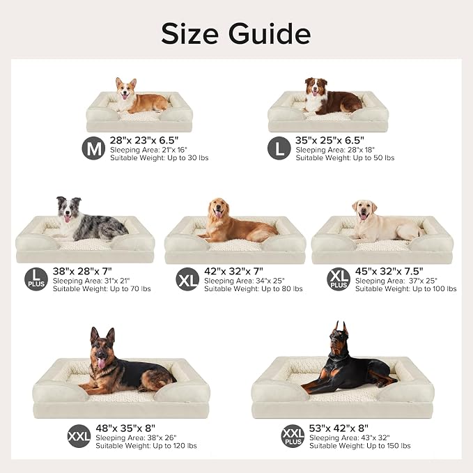 Jumbo Orthopedic Dog Bed for Extra Large Dogs, Waterproof, Egg-Crate Foam Dog Couch Bed with Washable Removable Cover, Waterproof Lining and Nonskid Bottom