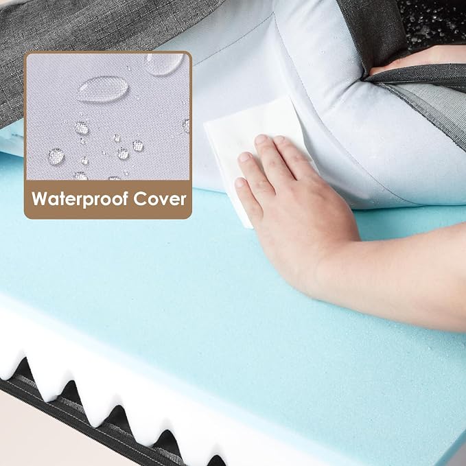 EHEYCIGA Orthopedic Dog Beds Large Sized Dog, Waterproof Washable Pet Bed | Non-Slip Bottom and Egg-Crate Memory Foam Dog Couch Bed with Washable Removable Cover, Dark Grey