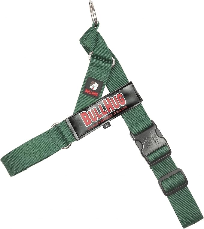Adjustable Dog Harness– No Pull, No Choke – for English Bulldogs, French Bulldogs, Pugs & Broad-Chested Breeds – Easy, Safe Walks (Hunter Green, Medium)