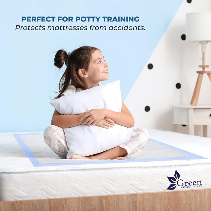GREEN LIFESTYLE Underpads - Training Pet Pee Pads for Dogs - Pads for Adults, Seniors and Children - Ideal for Incontinence Protection (Pack of 50 - 36x36)