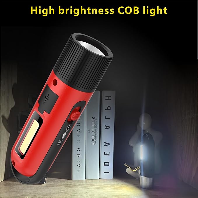 125dB Rechargeable Bear Horn,IPX4 Waterproof & LED Flashlight Bear Deterrent Device for Hiking, Camping, Outdoor Survival,Red