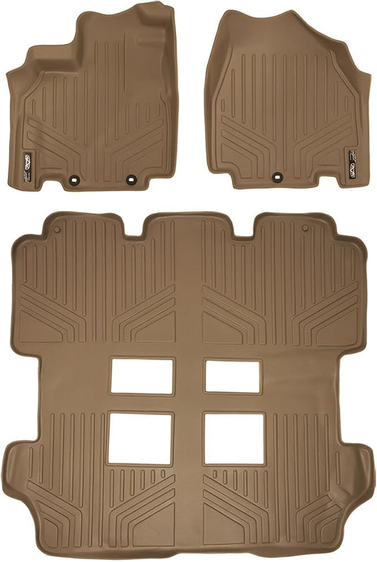 SMARTLINER Custom Fit Floor Mats 3 Row Liner Set for 2011-2017 Honda Odyssey