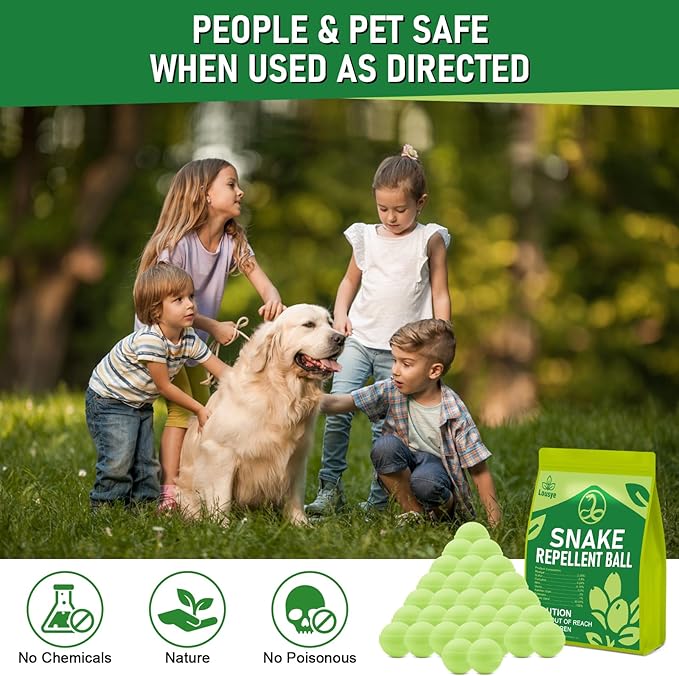 30 Pack Snake Repellent for Yard Powerful,Snake Away Repellent Outdoors, Moth Balls for Snakes, Pet Safe Snake be Gone for Lawn Garden Fishing Home to Repels Snakes and Other Pests (Mint)