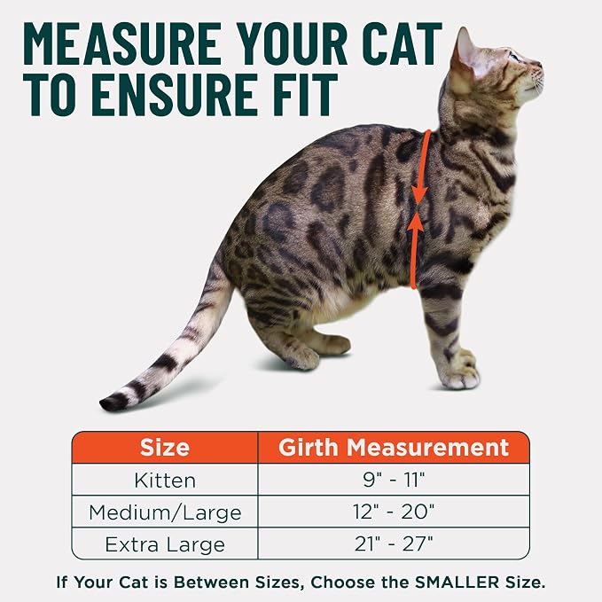 Houdini™ Escape Proof Cat Harness and Leash (Multicolor, XL) | Adjustable walking vest with 6ft lead, premium padded finish, snug secure fit, lightweight for travel and outdoor adventures