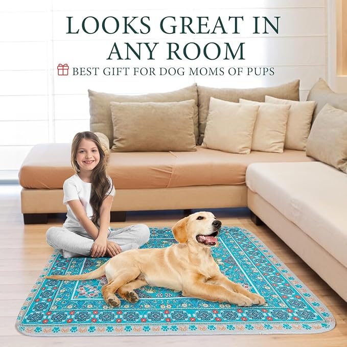 Homimp Washable Pee Pads for Dogs, 8 Pack Reusable Puppy Pads Waterproof, Absorbent and Leakproof Dog Pee Pads, Non Slip Puppy Training Pads, Pet Mat for Floor, Crate, Couch, Whelping,Blue, 16"x20"