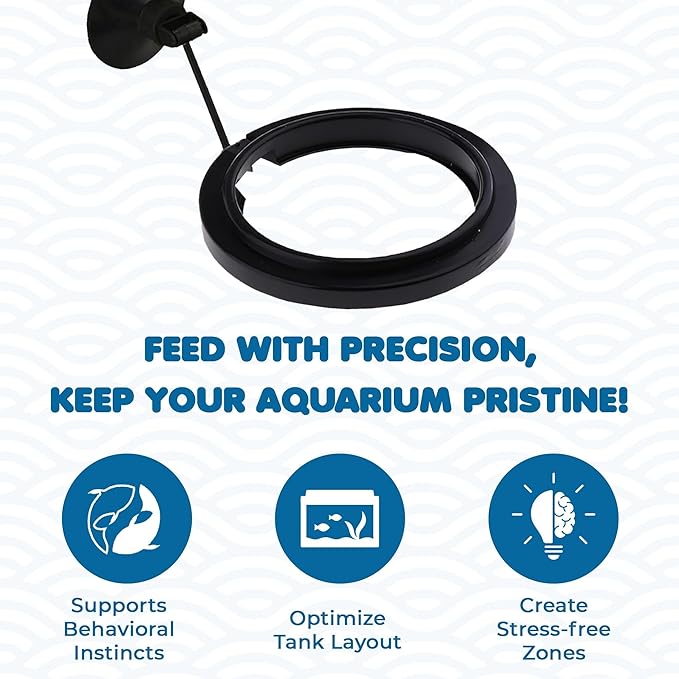 SunGrow Betta Feeding Ring, Prevent Water Turbulence from Washing Food into Filter, Practical Round Floating Food, Suitable for Guppy, Goldfish and Other Small Fish (1 Pc)