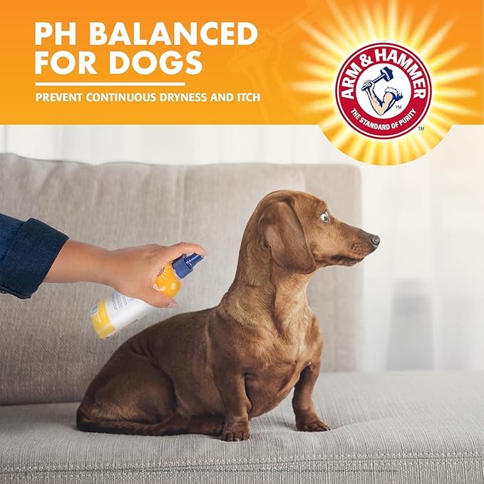 Arm & Hammer for Pets Itch Relief Spray for Dogs, Soothing Dog Skin Spray to Help Calm Itchy and Irritated Skin and Hot Spots Between Baths, Chamomile & Peppermint Scent, 8 Fl Oz - 2 Pack
