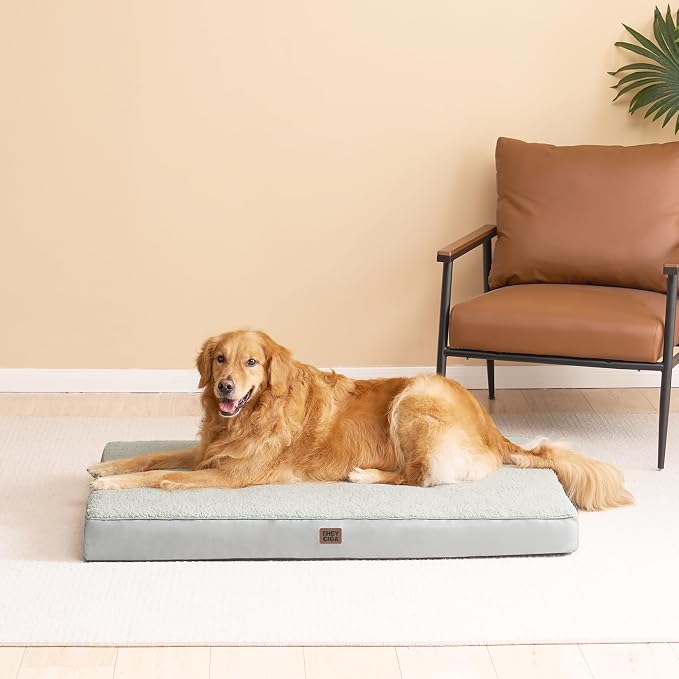 EHEYCIGA Orthopedic Dog Bed Extra Large with Removable Washable Cover, 50IN | Egg Crate Foam Support, Durable Oxford fabric, Non-Slip Bottom, Machine Washable, Soft Waterproof Plush Pet Bed Mat For Crate