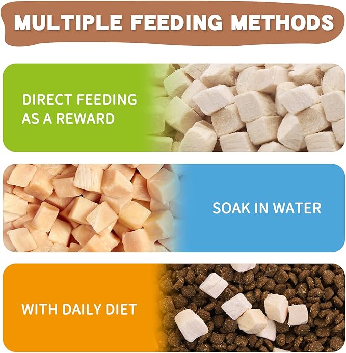 Dancing Tail Freeze Dried Raw Cat and Dog Treats, Healthy Limited Ingredient Chicken Cube Weight Control Traing Treats for Small Dogs Cats 5 Ounce