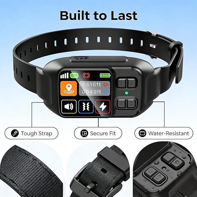 RPZ Portable GPS Dog Fence, Wireless Dog Containment System, No Subscription, Adjustable Range, Rechargeable & Waterproof Collar for Yard, Camping & Travel