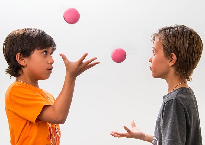 JA-RU Hi-Bounce Pinky Ball (8 Pack) Rubber-Handball Bouncy Balls for Kids. Small Stress Ball. Indoor and Outdoor Sport Party Favors. Bouncing Throwing Play Therapy. 976-8A