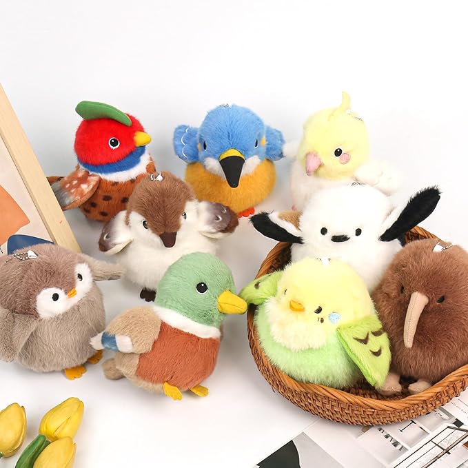 Bird Stuffed Animal Realistic Cute Sparrow Bird Plush Backpack Pendant Simulation Toy Plush Suitable Christmas Birthday Valentine's Day Gift for Kids