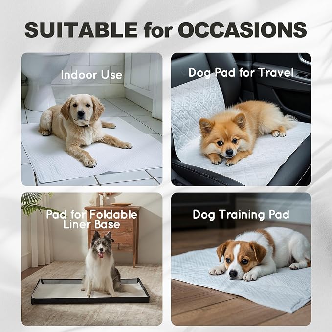 HQ4US 4LEGS Dog Pee Pads, Thick/Ultra Absorbent Puppy Dog Training Pads, Large Size 36”×24”，Odor Eliminating Gel, Deodorizing Factors, with Pet Inducer (105 Count)