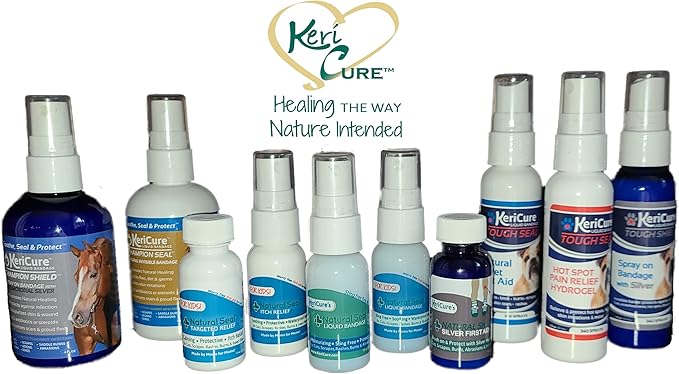 KeriCure's Natural Seal Spray on Bandage with Itch Relief, 1oz First Aid Barrier, Soothing, Protective, Moisturizing Liquid Bandage for Kids, Woman Owned Small Business