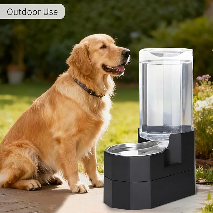 Sfozstra 8L Raised Pet Water Dispenser: Large Breed Comfort | Gravity Fed /304 Stainless Steel Bowl/No Filter Replacement/ Spill Resistant Base /Dishwasher Safe / Kitchen Living Room Use